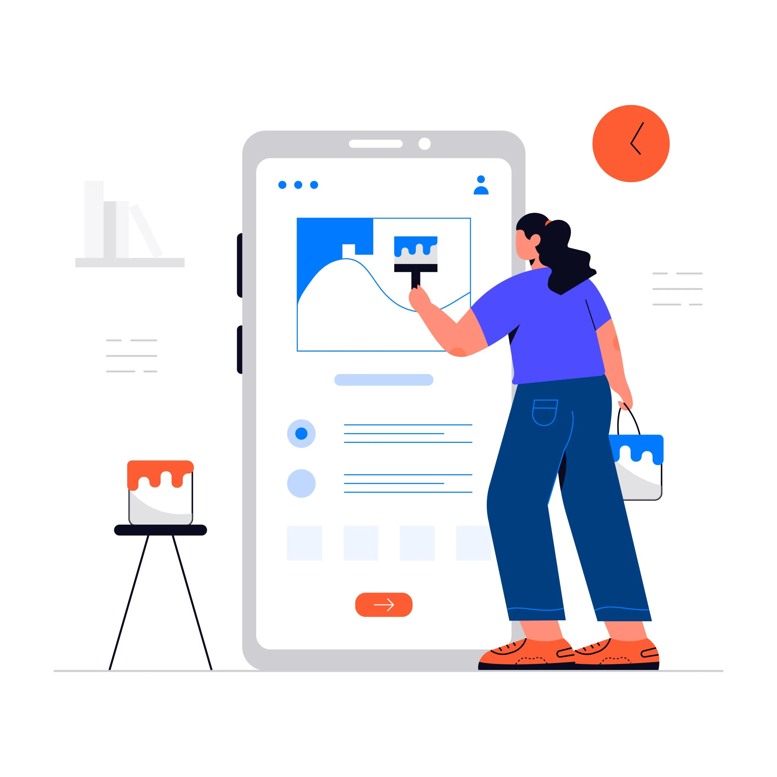 Web site department Programmers and art department create a company website to promote the company's activities. And the storefront system for selling the company's products flat illustration vector